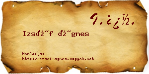 Izsóf Ágnes névjegykártya